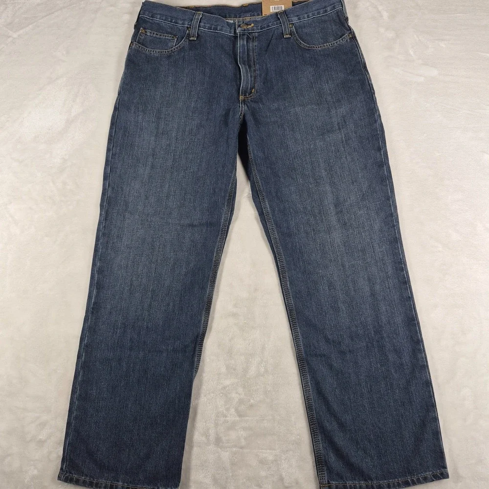 Carhartt Holter Jeans Men's 38x30 Blue Denim Relaxed Fit Straight Fit Work NWT